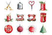 Christmas Sewing Supplies, an Illustration by Design Market (Thumbnail 3 of 3)