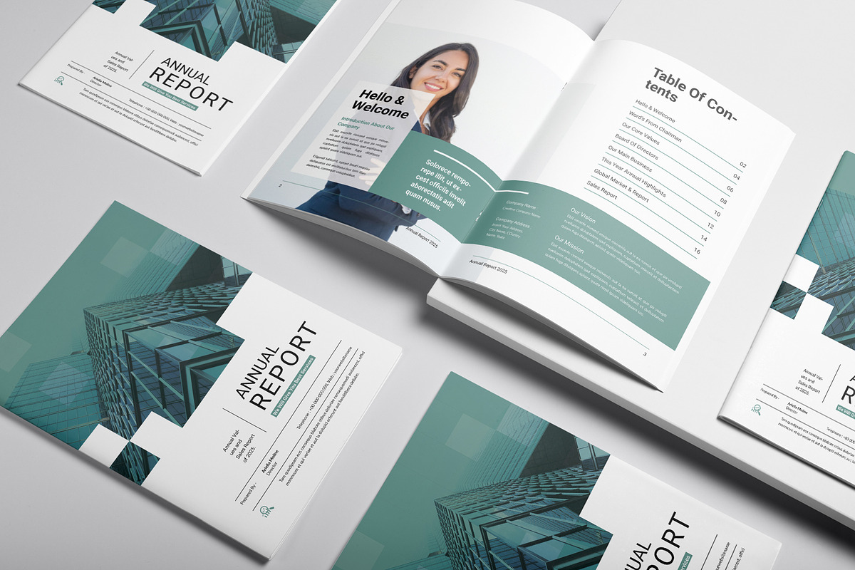 Annual Report Template, a Brochure Template by DesignCrest (Photo 5 of 14)