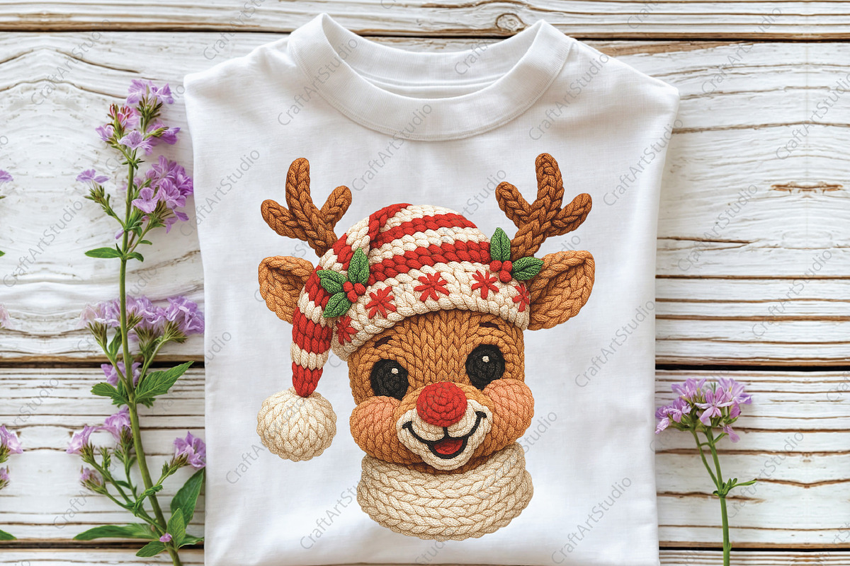 Yarn Crochet Christmas Reindeer PNG, an Illustration by CraftArtStudio (Photo 2 of 4)