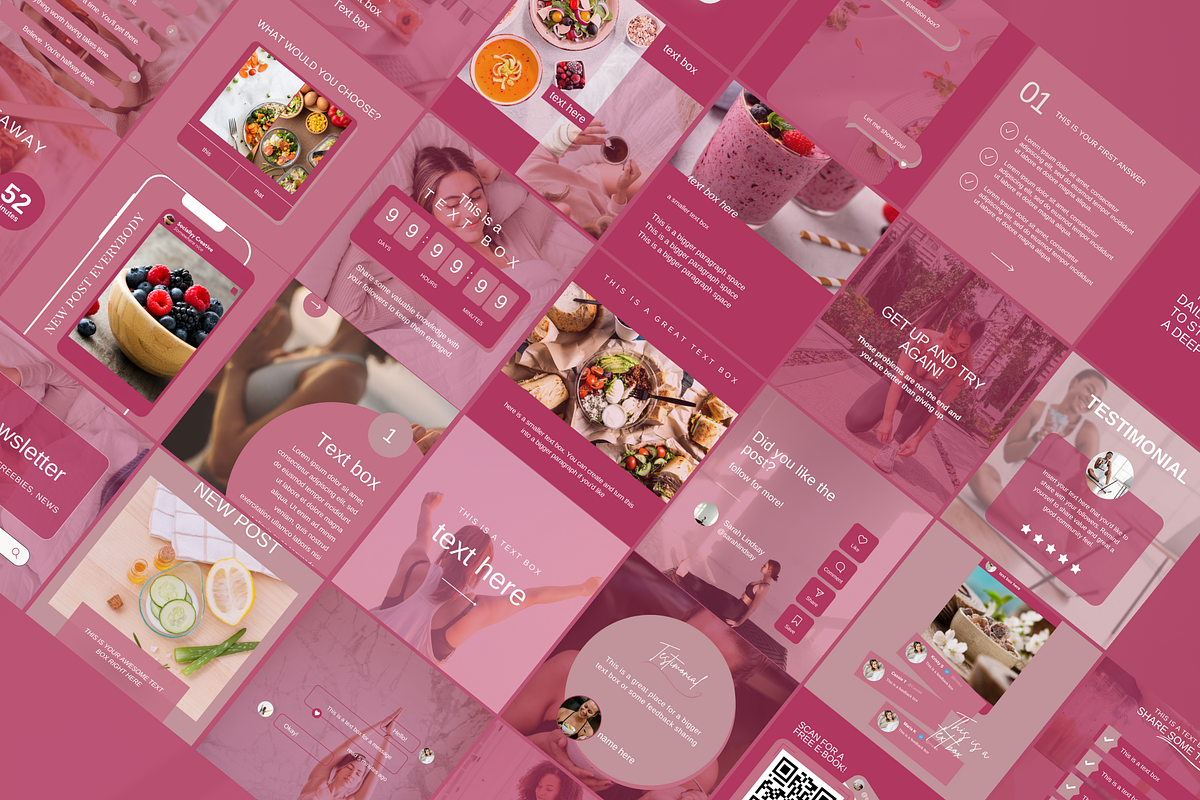 250 Pink Wellness Instagram Template, a Social Media Template by SociallyyCreative (Photo 5 of 10)