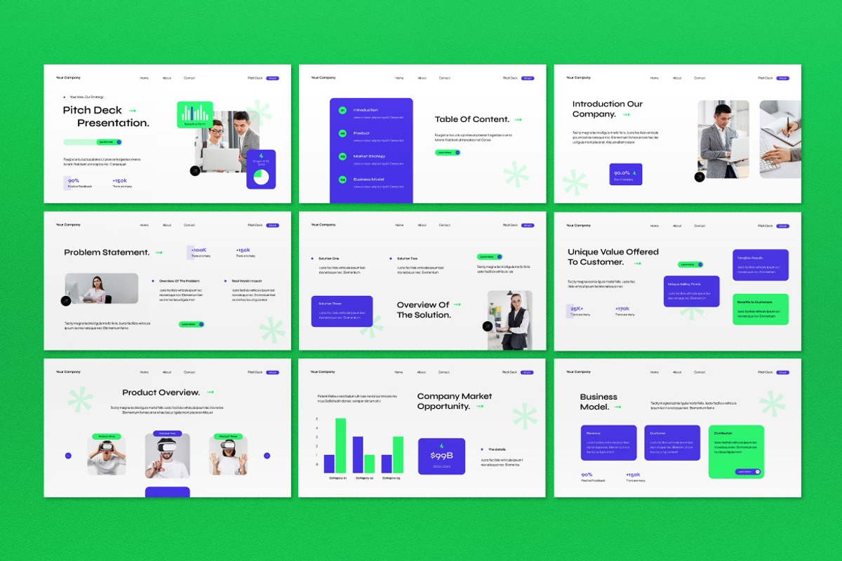 White Green Pitch Deck Google Slide, a Presentation Template by graphicook (Photo 2 of 5)
