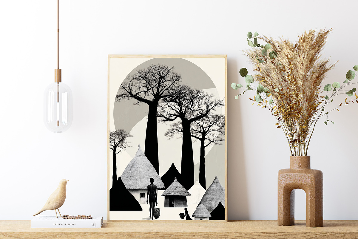 African Ghana Village Wall Art, a Person Illustration by PrintablesByFranklyn (Photo 3 of 6)