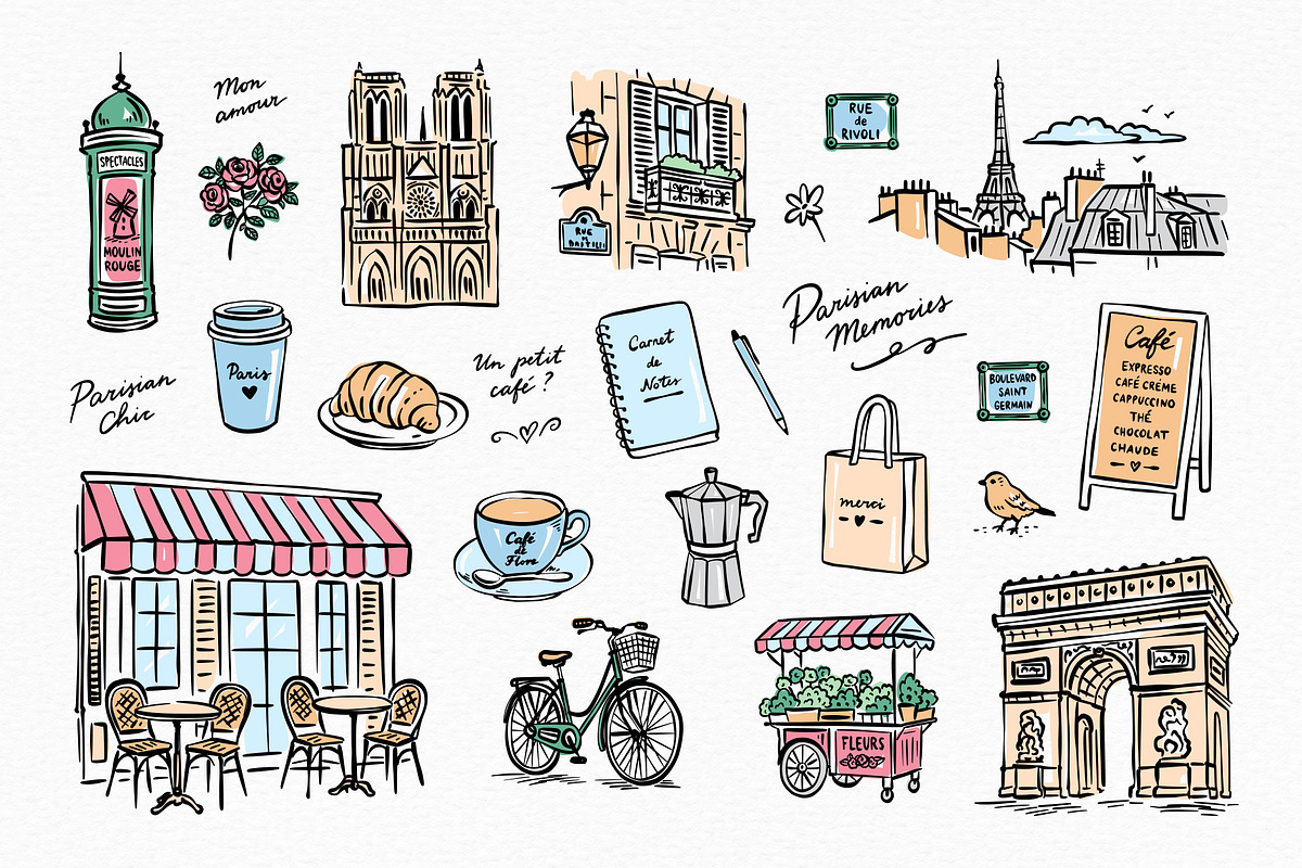 Parisian Moments Illustrations, an Object Illustration by Redchocolate (Photo 3 of 8)
