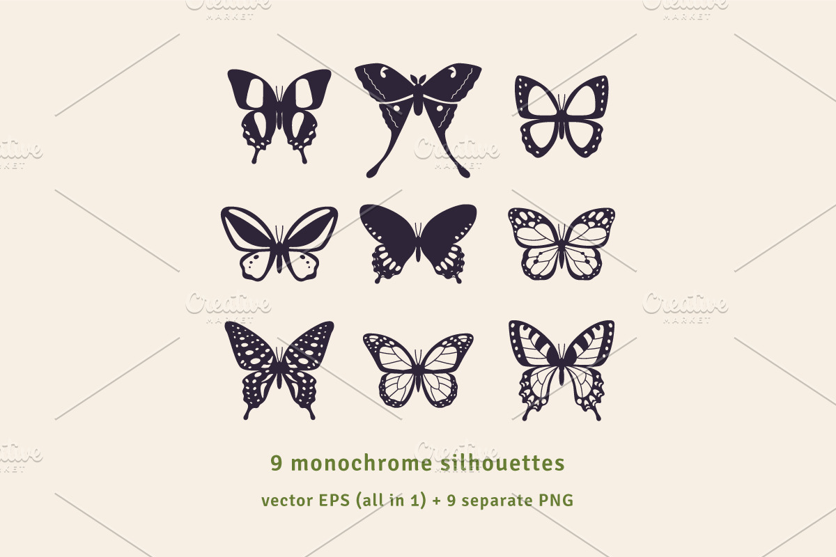 Butterflies vector and PNG clipart, an Animal Illustration by kotoffei (Photo 3 of 5)