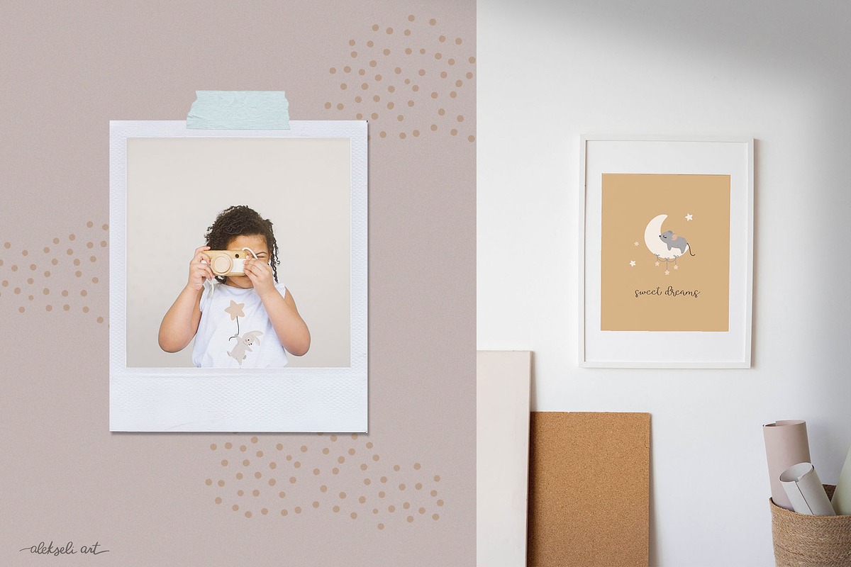 Sleeping Baby Animals Collection, an Animal Illustration by AlekseliArt (Photo 11 of 12)