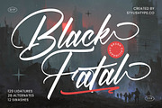 Black Fatal Brush Calligraphy Font, a Script Font by stylishtype.co (Thumbnail 1 of 20)
