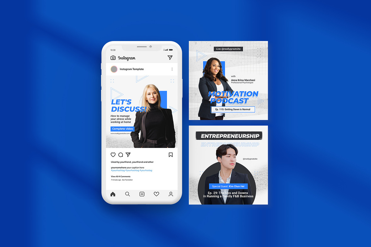 Modern Business Podcast Instagram, a Social Media Template by peterdraw (Photo 3 of 10)