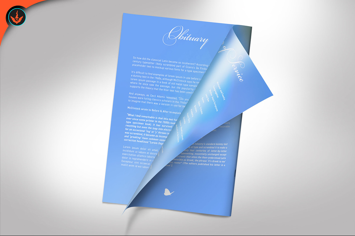 Blue Funeral Program preview 4