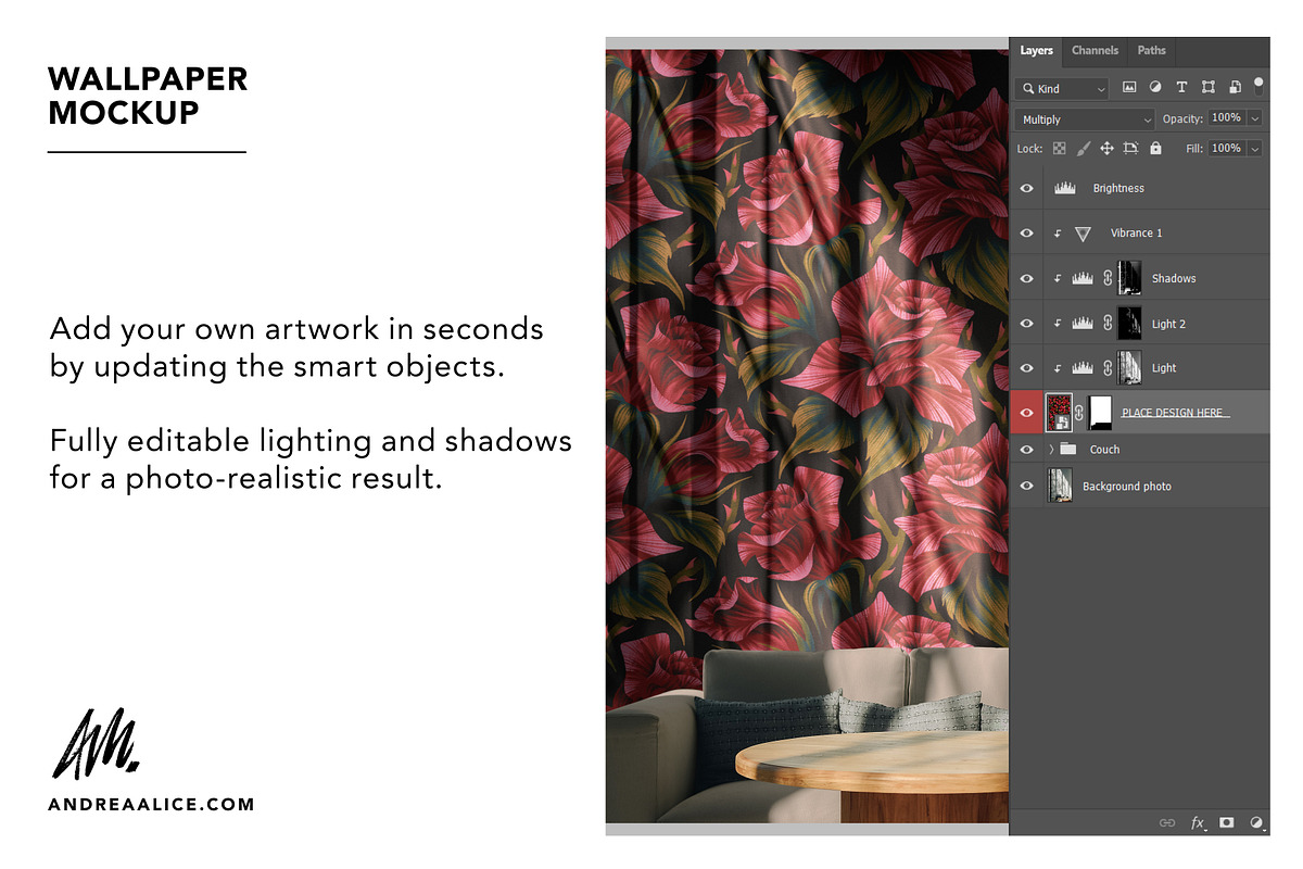 Wallpaper Mockup - Industrial Living, a Household Mockup by Andrea Muller (Photo 4 of 6)