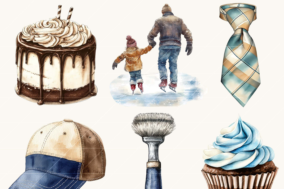 Happy Father's Day Clipart Bundle, a Seasonal Illustration by Design Scotch (Photo 2 of 8)