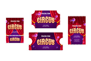 Vintage circus ticket borders with, an Object Illustration by art PVP - market