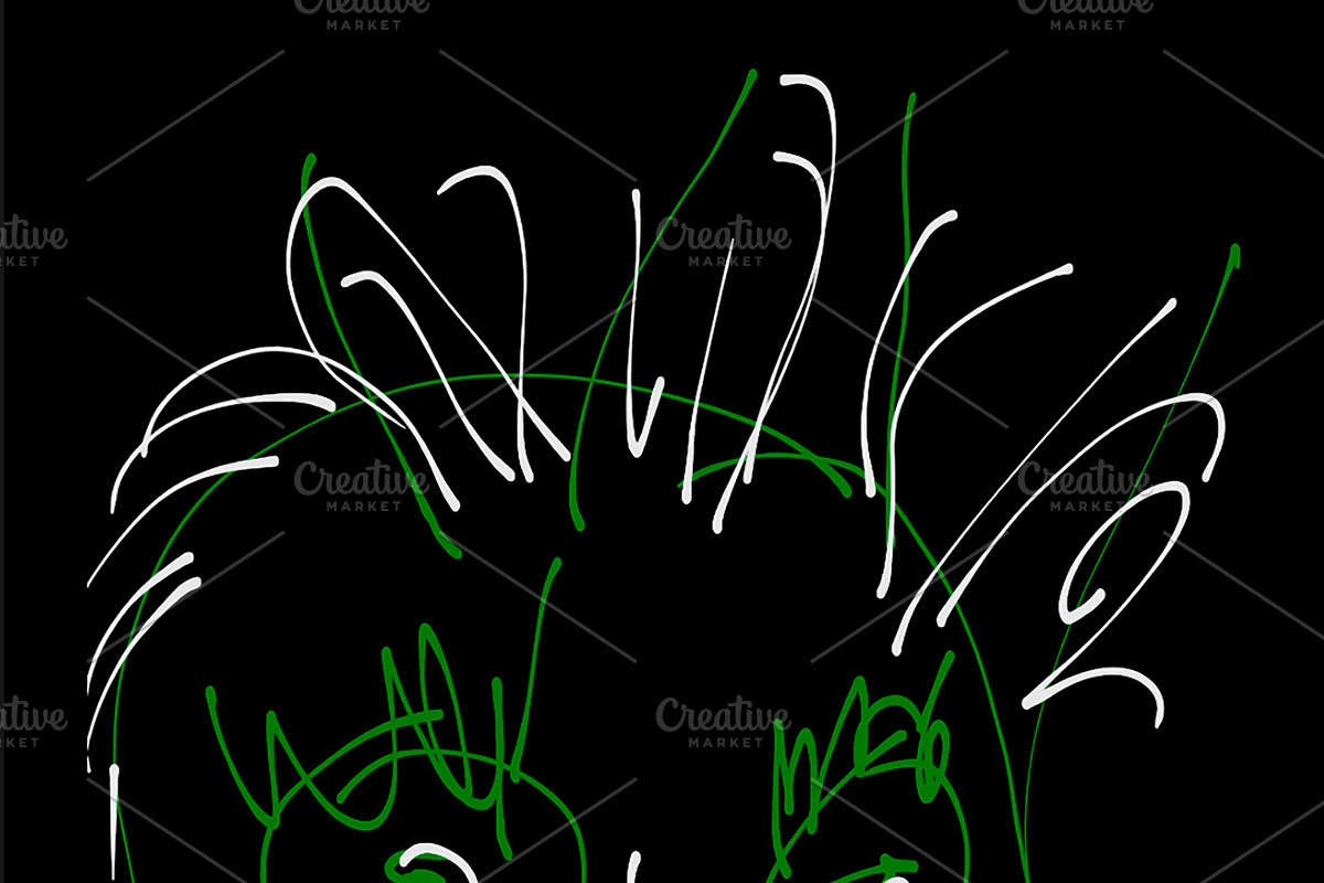 Caricature with angry expression over black background, a Person Illustration by DanFLCreativo