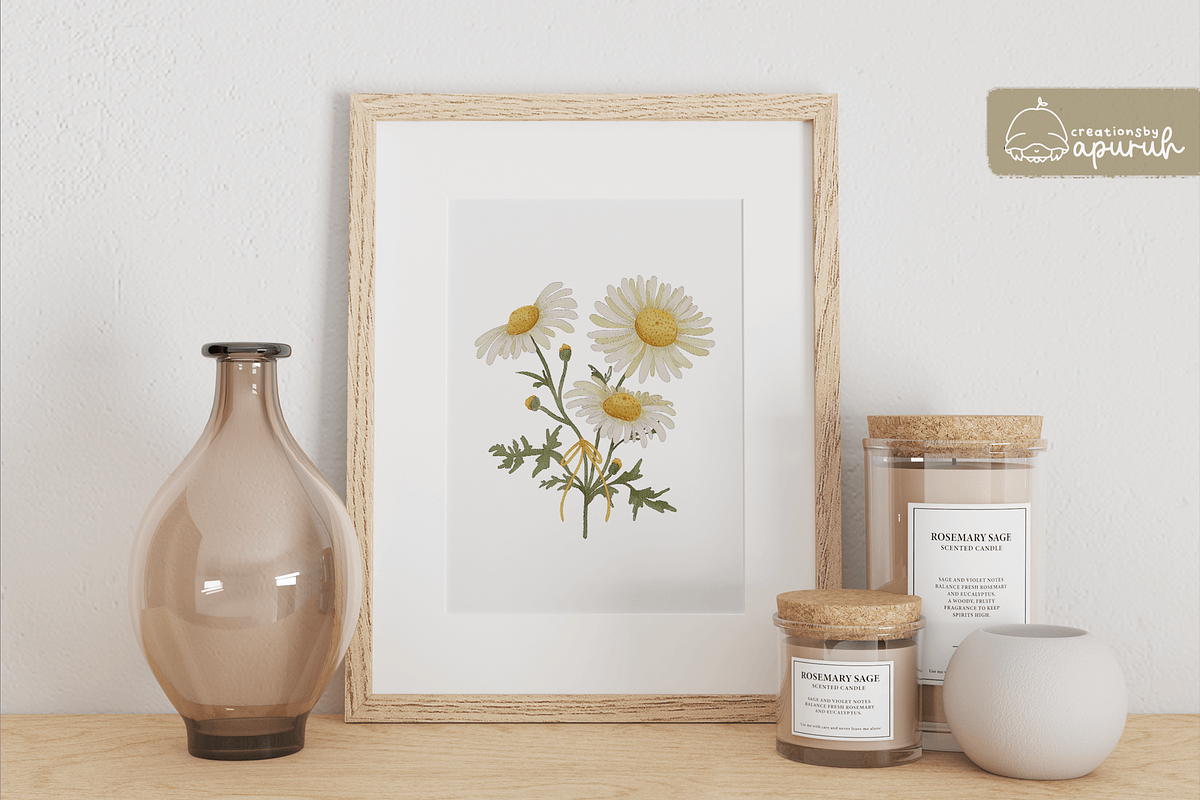 Flower Birth Month Watercolor, a Decorative Illustration by creationsbyapuruh (Photo 5 of 7)