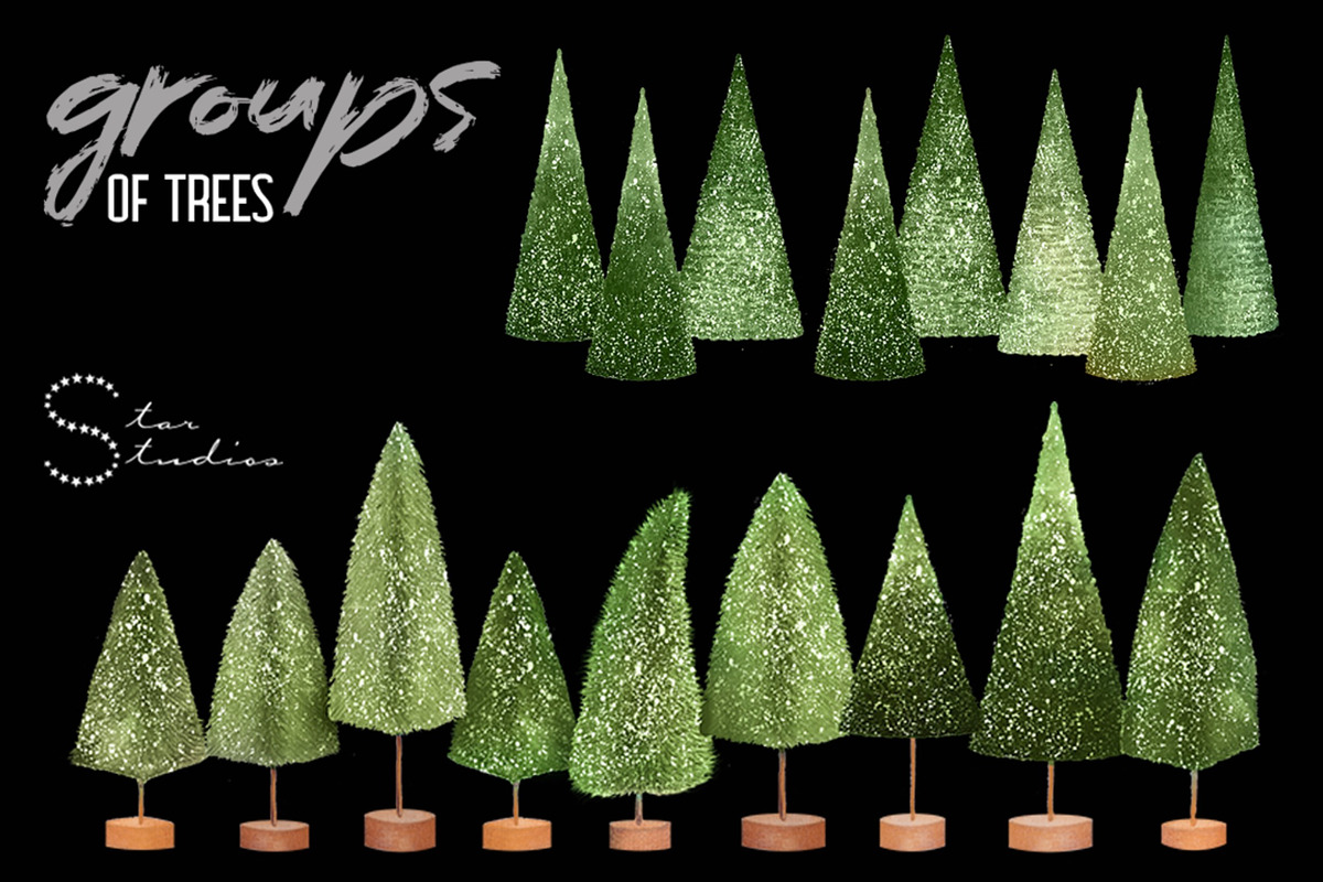 BOTTLEBRUSH CHRISTMAS TREES Pack, a Decorative Illustration by Dana Designs (Photo 7 of 9)