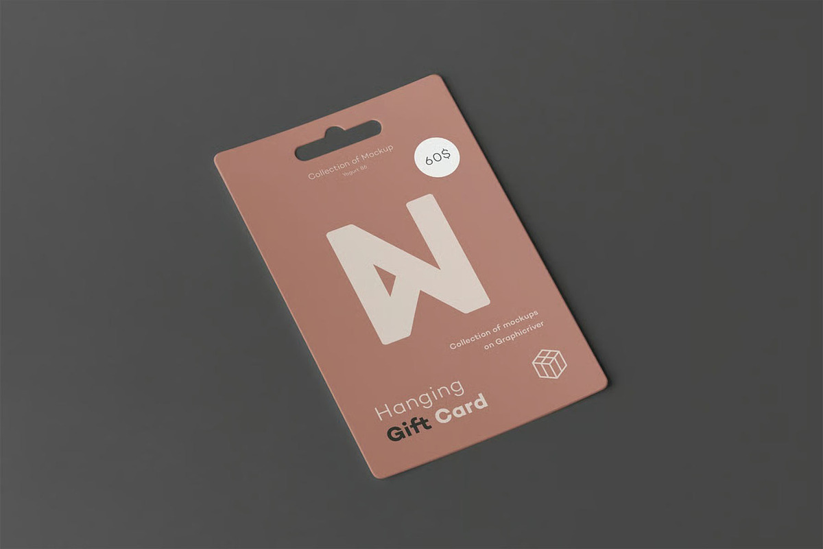 Hanging Gift Card Mock-up, an Advertising Mockup by zippypixelstudio (Photo 12 of 13)