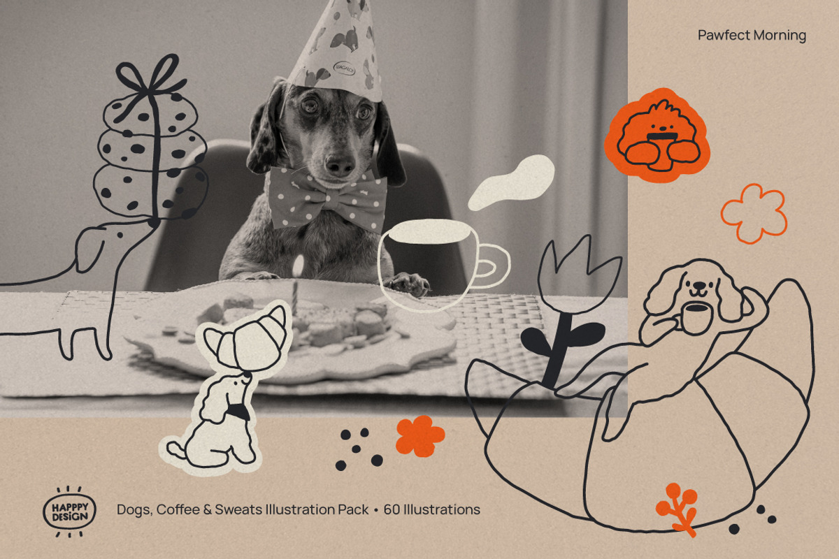 Coffee Dog Illustrations, a Food Illustration by happpydesign (Photo 6 of 7)