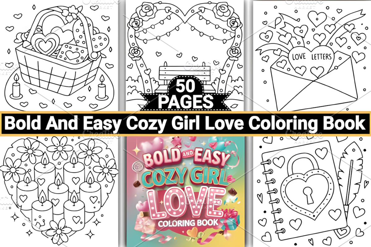 Bold Easy Cozy Girl Love Coloring, a Decorative Illustration by Coco Bloom (Photo 2 of 4)