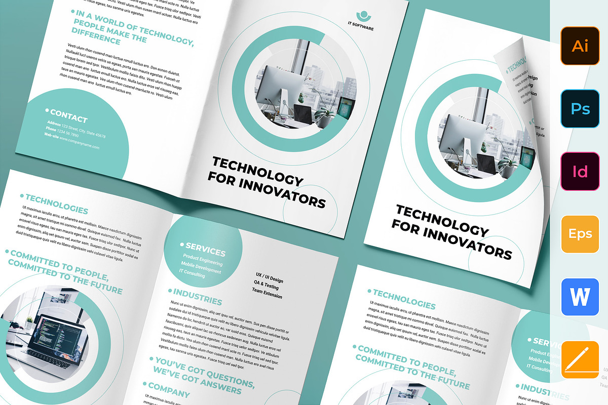 IT Software Brochure Bifold, a Brochure Template by TemplatesNow!