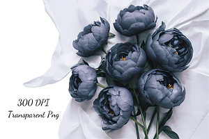 Dusty Blue Floral Clipart Bundle