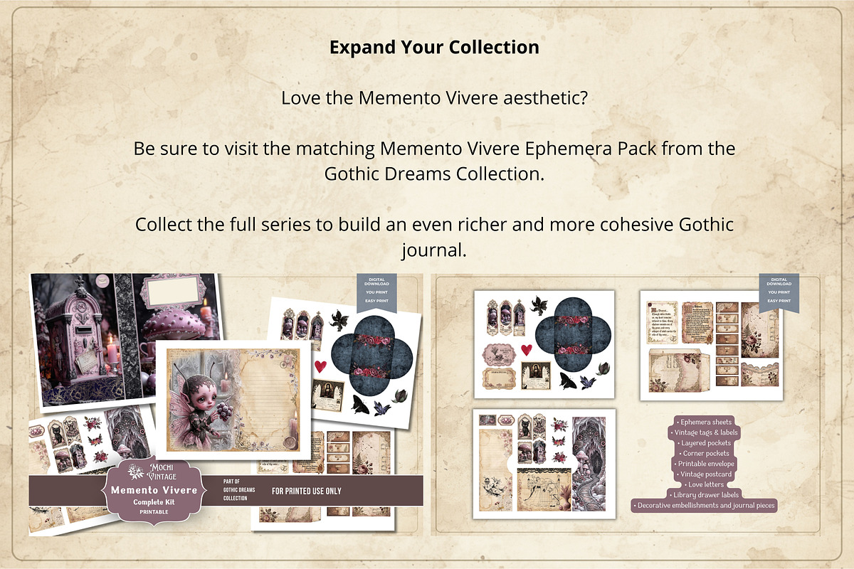 Printable Gothic Ephemera, an Education Illustration by Print Haven Mochi Vintage (Photo 4 of 4)