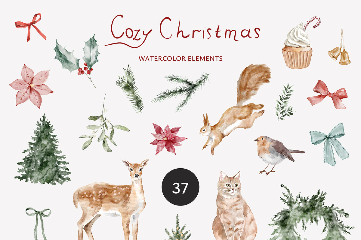 Cozy Christmas Watercolor Set, an Object Graphic by Watercolor_Ma (Photo 2 of 8)
