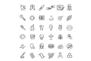 Medicine Icons set, a Healthcare Illustration by Tettygreen