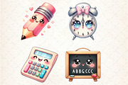 Kawaii School Sublimation Clipart, a Seasonal Illustration by Rose Art (Thumbnail 2 of 4)