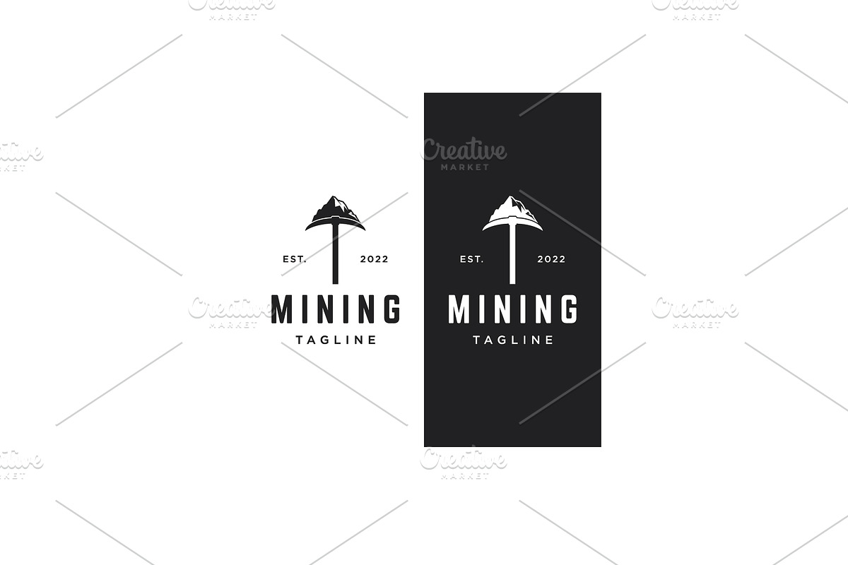 Retro and vintage mining tools logo, a Branding & Logo Template by LOGOCREATIVE