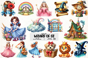 Wizard of Oz Clipart, an Illustration by Pixels.Craft