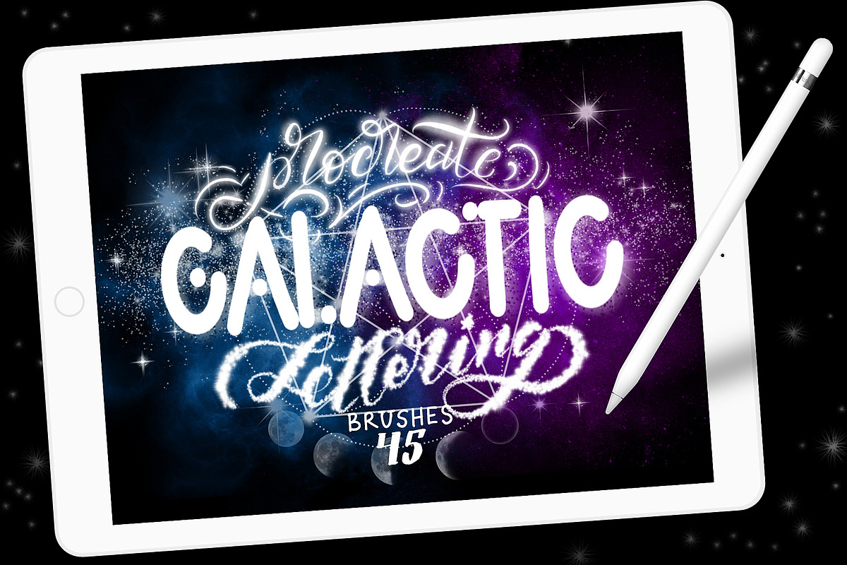 Procreate Galactic Lettering Bundle