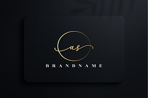 Letter AS Handwritten Signature Logo