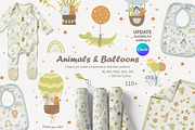 Animals and air balloons for kids, an Animal Illustration by polikarpovaart (Thumbnail 1 of 11)