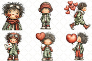 Quirky Valentine Boy Clipart, an Illustration by Black Bird Studio (Thumbnail 2 of 6)
