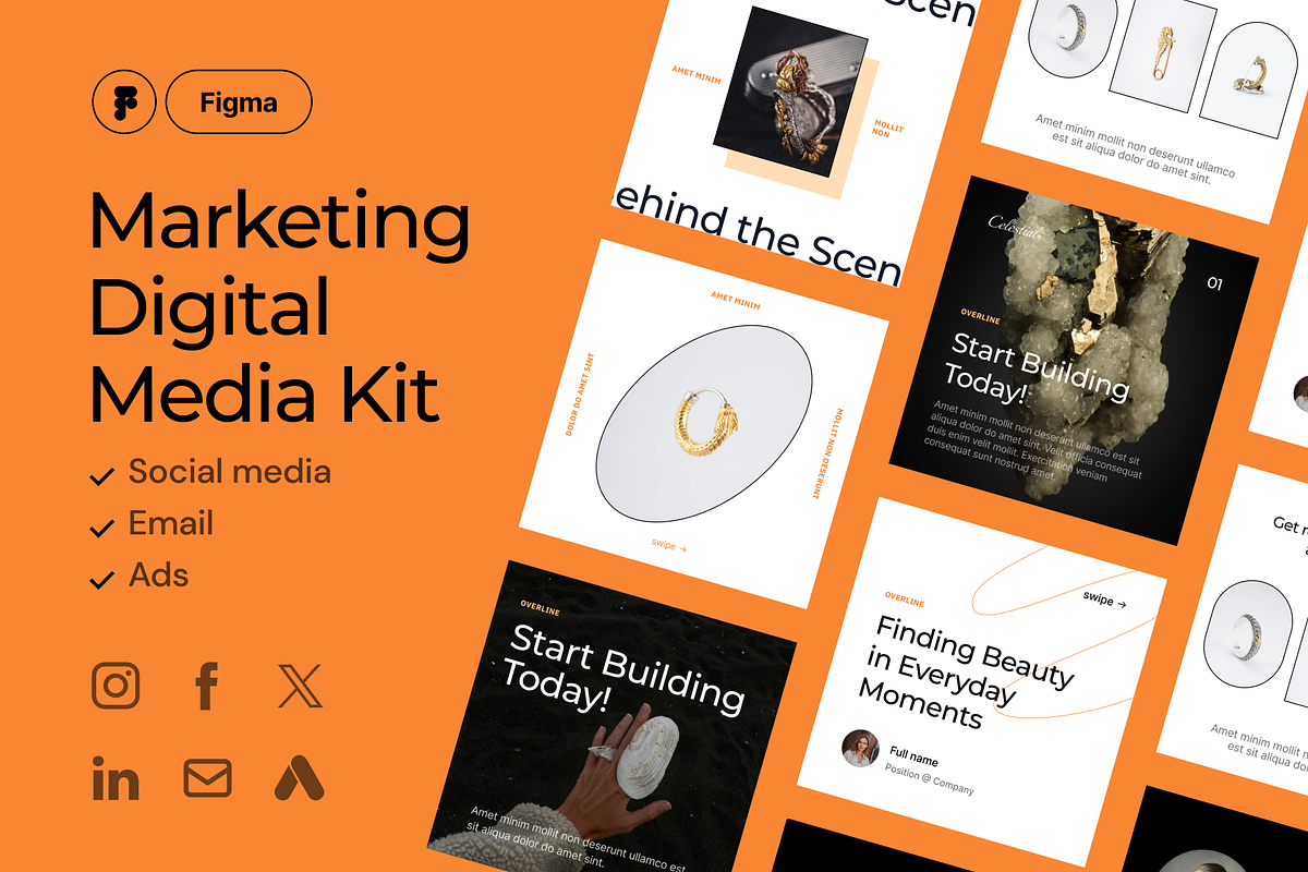 Jewelry Figma Social Media Templates, a Social Media Template by EGO Creative Innovations (Photo 1 of 5)