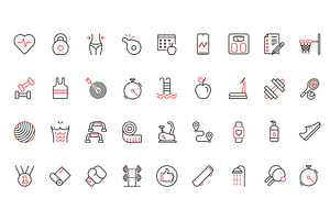 Sport exercises gym icons, a Sport Illustration by Lemberg Vector