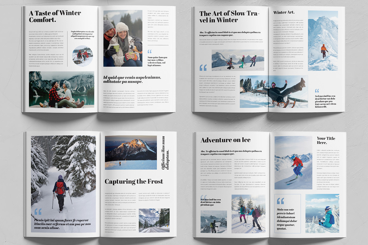 Winter Travel Magazine Template preview 3