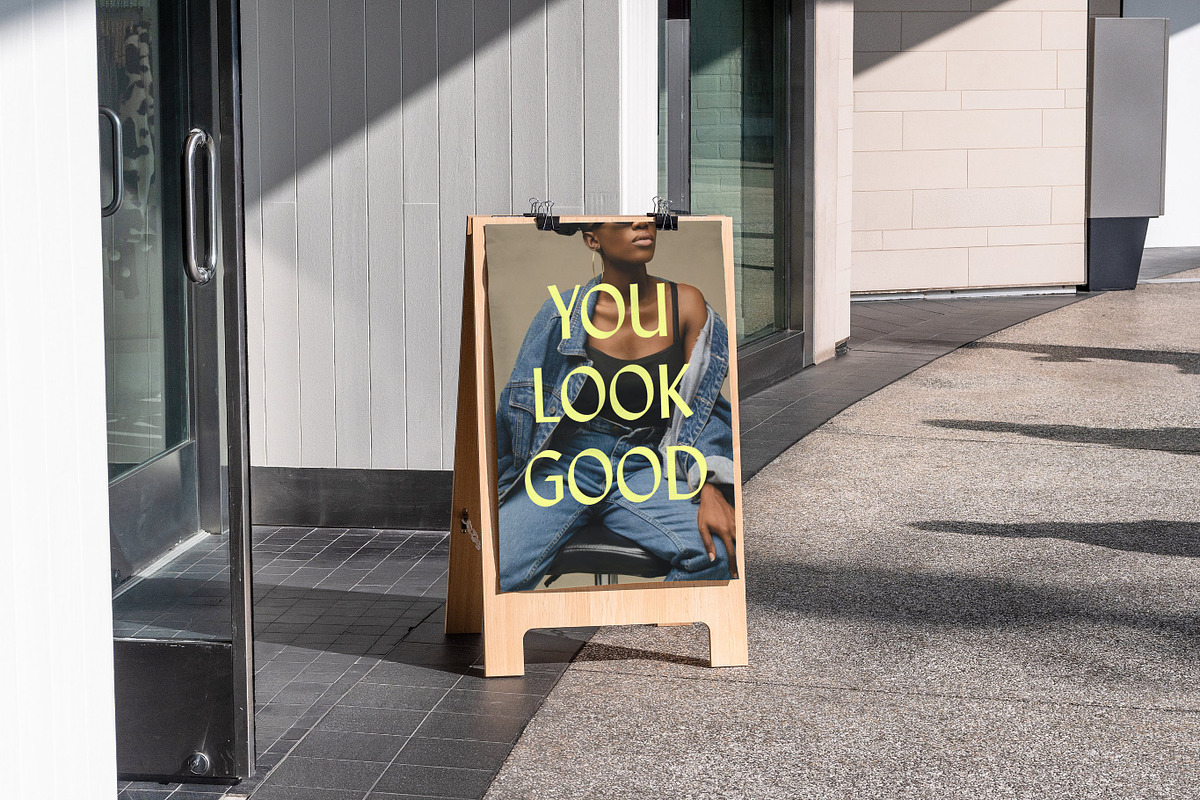 Sandwich Board Sidewalk Sign Mockup, a Mockup by Area Mockups (Photo 4 of 4)