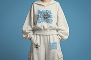 Oversized Hoodie & Sweatpants Mockup, a Hoody Mockup by Designer Dude (Thumbnail 1 of 2)