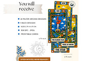 Sunny Doodle Yellow Tarot Cards, a Decorative Illustration by ThatsDesignArt (Thumbnail 2 of 10)