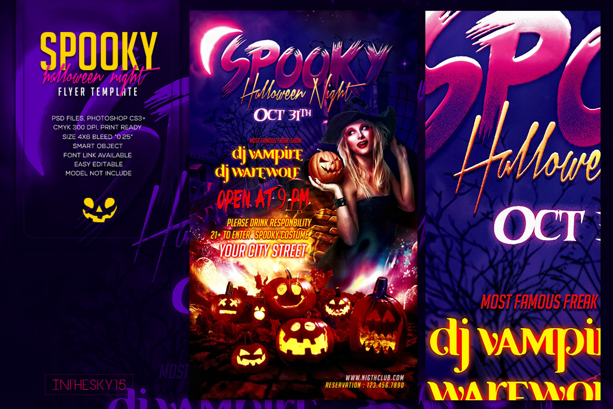 Spooky Halloween Night Flyer, a Flyer Template by InTheSky15 (Photo 1 of 2)