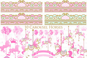 Carousel, Merry Go Round Pink