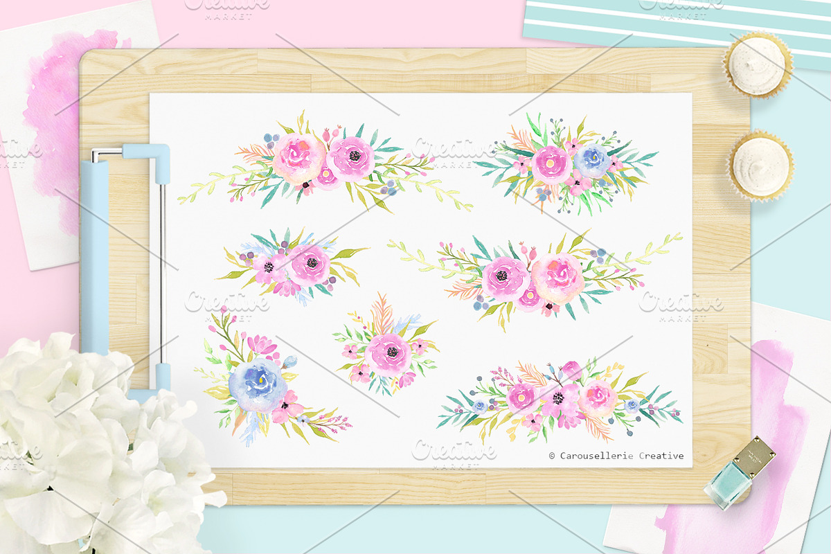 Spring Blooms - Watercolor Flowers, an Illustration by Carousellerie Creative (Photo 4 of 5)