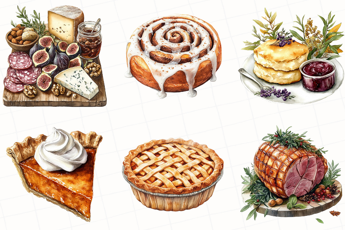Watercolor Autumn Food clipart, an Illustration by OK Design (Photo 4 of 5)
