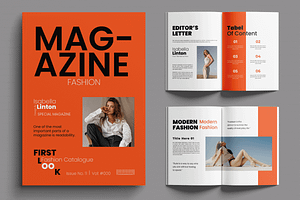Fashion Magazine Design Layout, a Magazine Template by MightyDesign