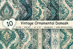 Vintage Ornamental Damask Patterns