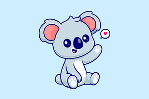 Cute Koala Sitting Cartoon, an Animal Illustration by Catalyst Labs