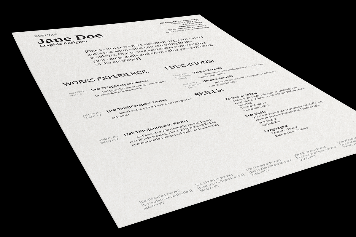 CV/Resume & Cover Letter Template_04, a Resume Template by Akreatipe (Photo 4 of 4)