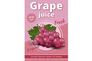 Grape juice. retro label for natural, a Food Illustration by Onyx