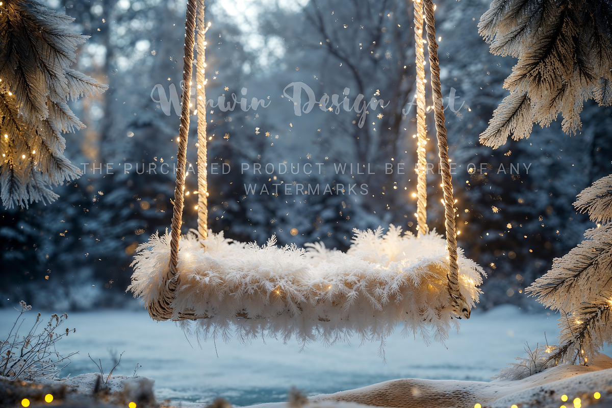 Winter Forest Swing Digital Backdrop, a Background Photo by Winwin Design Art (Photo 5 of 7)