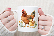 Watercolor Rustic Hens Barnyard Bird, an Illustration by Sublimation Artist (Thumbnail 5 of 6)